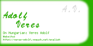 adolf veres business card